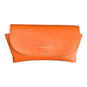 Raven & Lily American Airlines Orange Leather Amenity Kit Socks, Mask, Earplugs